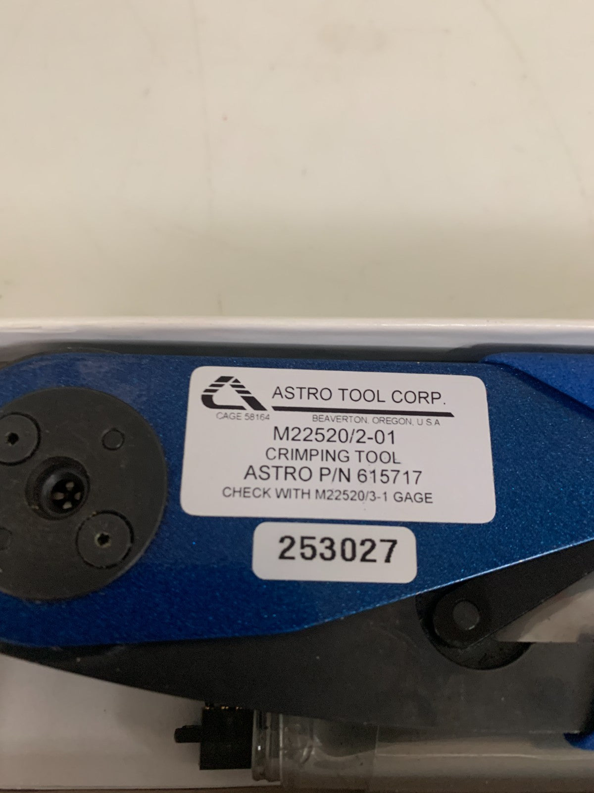 ASTRO TOOLS CORP SIZE 20-28 CRIMPING HAND/TOOL W/EXTRA TOOLS