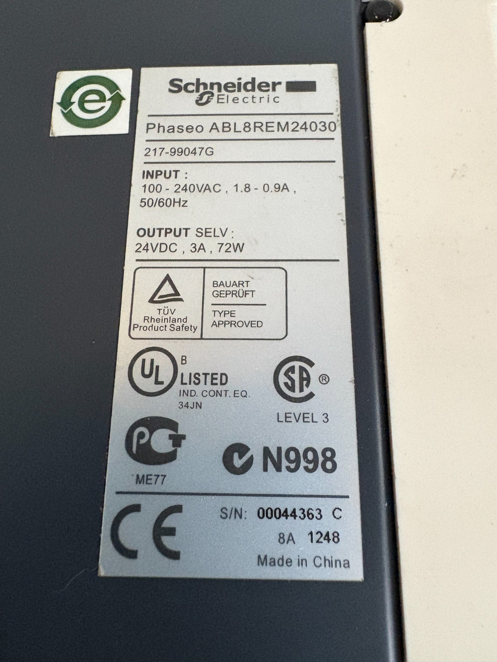 SCHNEIDER ELECTRIC POWER SUPPLY ABL8REM24030