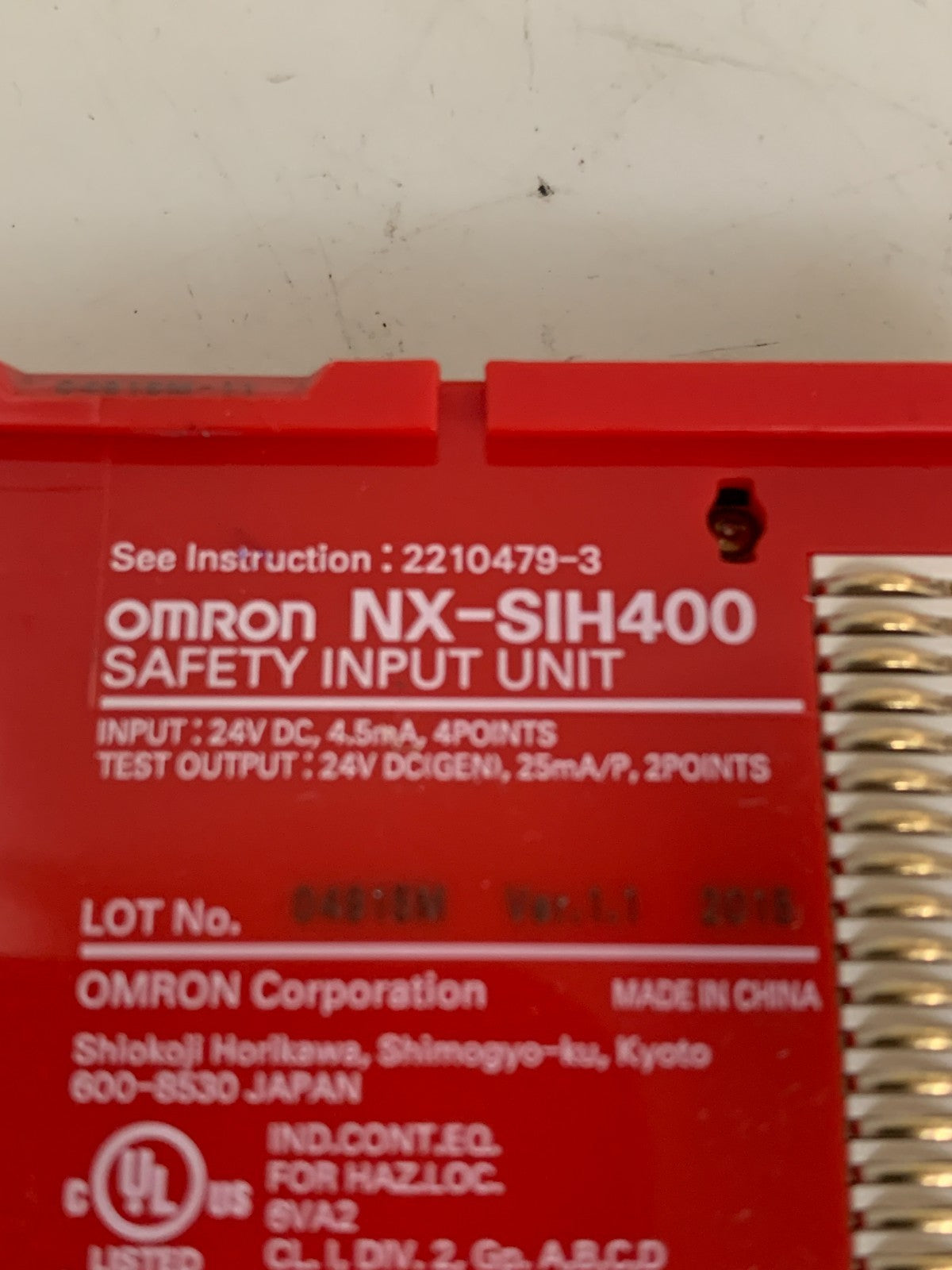 OMRON SAFETY CONTROL UNIT NX-SI44003