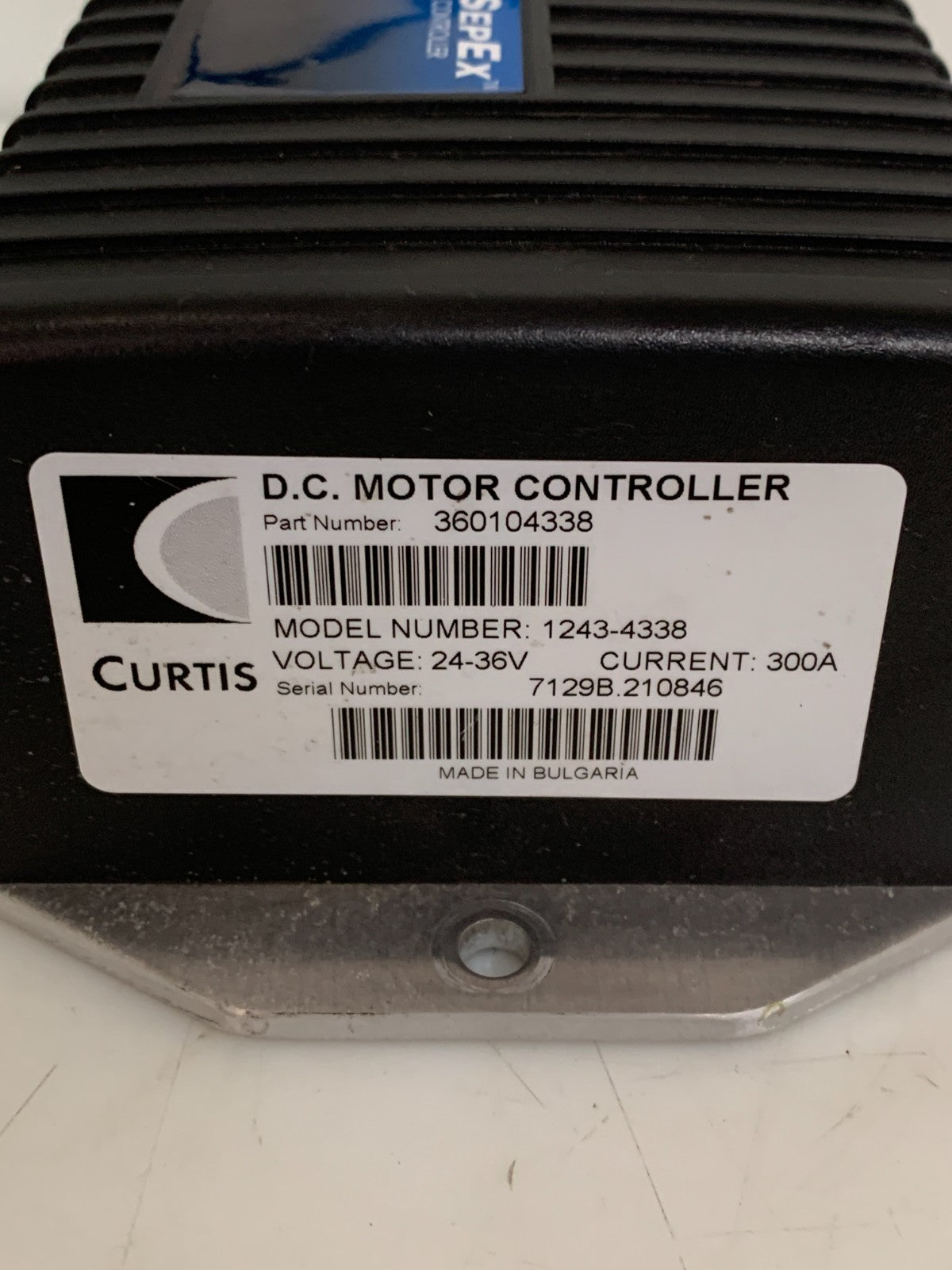 CURTIS D.C MOTOR CONTROLLER 24-36V SEPEX TRACTION CONTROLLER 1243-4338 3601043383