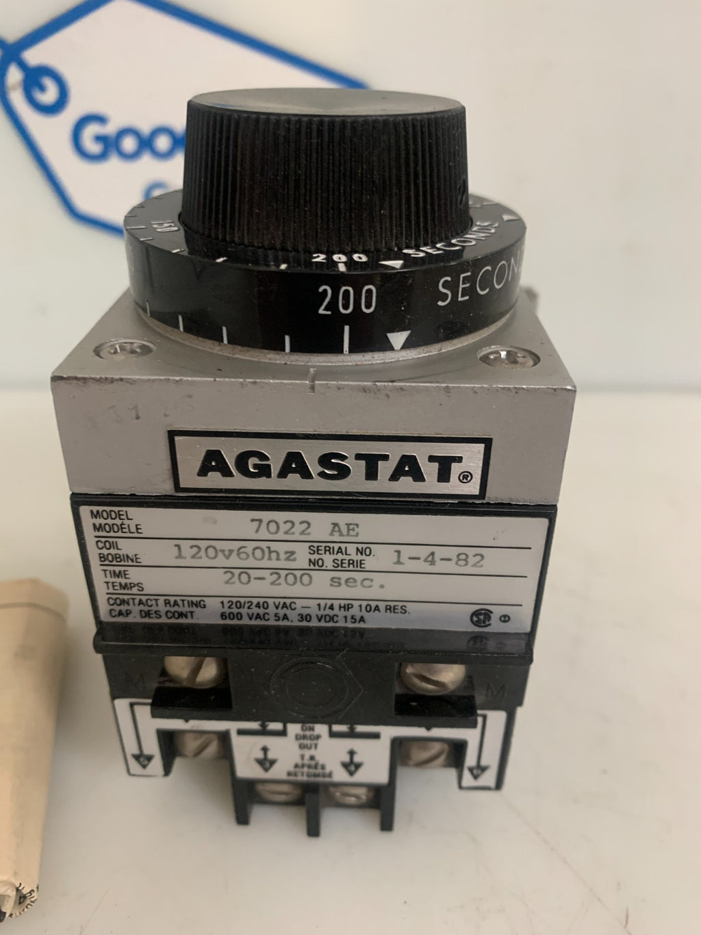 AGASTAT 20-200 SEC. TIME DELAY RELAY #7022 AE4