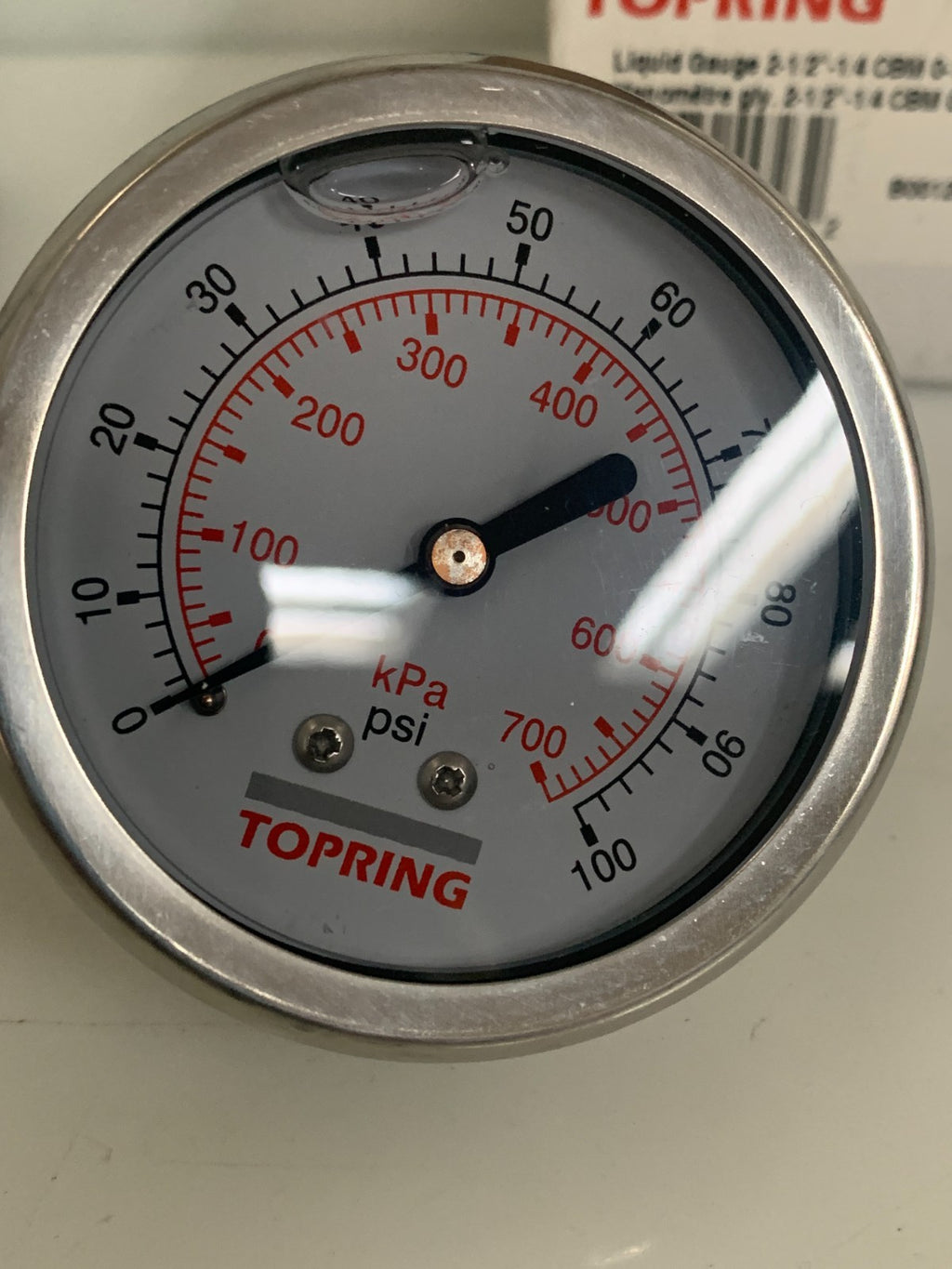 LOT OF 2 TOPRING 55.723 LIQUID GAUGE 2 1/2 - 1/4 CBM 0100 SS/BRASS