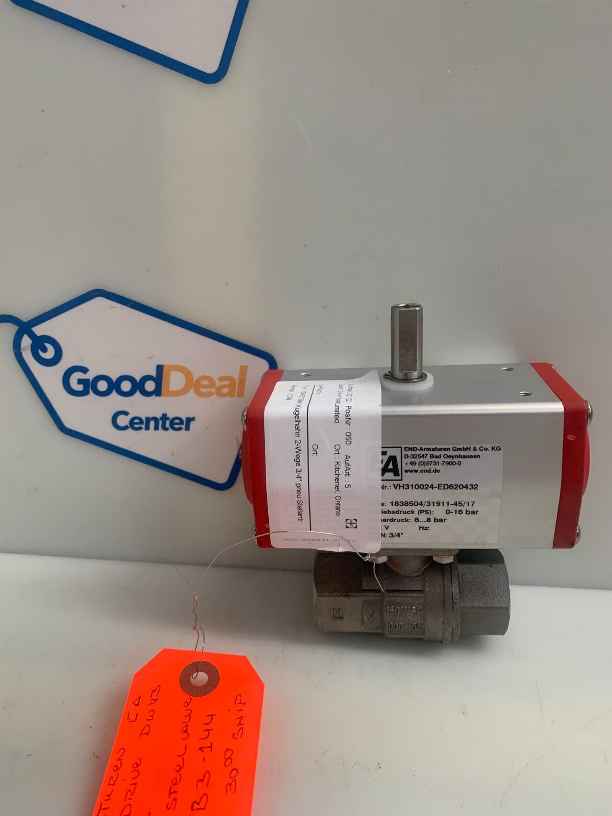 End Armaturen ED620432 Actuato w/ 3/4" s steel valve 16 BAR0