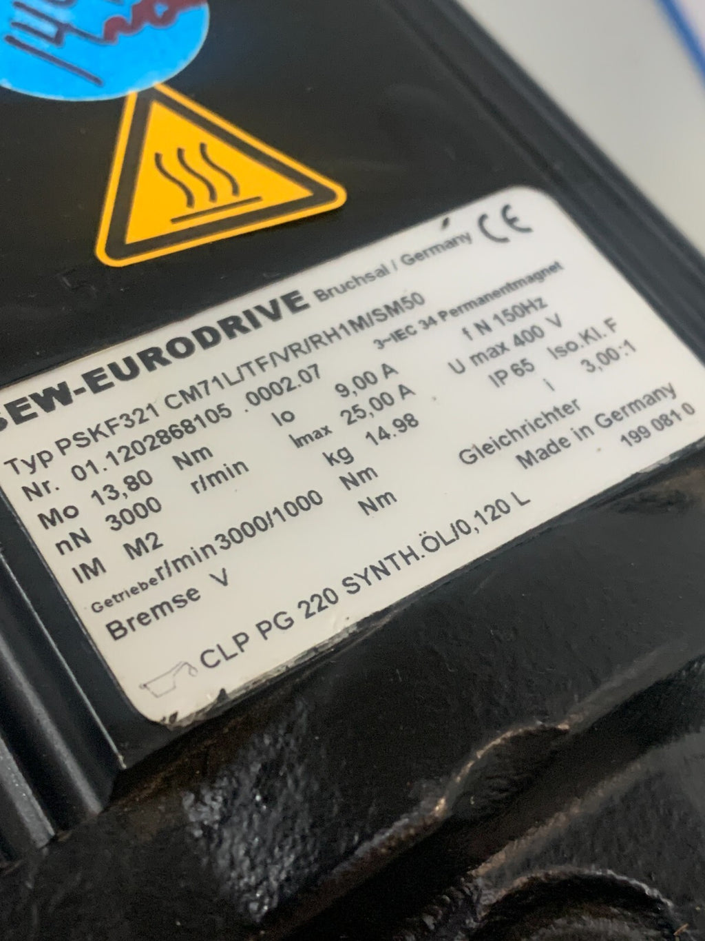 SEW-Eurodrive PSKF321 CM71L/TF/VR/RH1M/SM50 Servo Motor