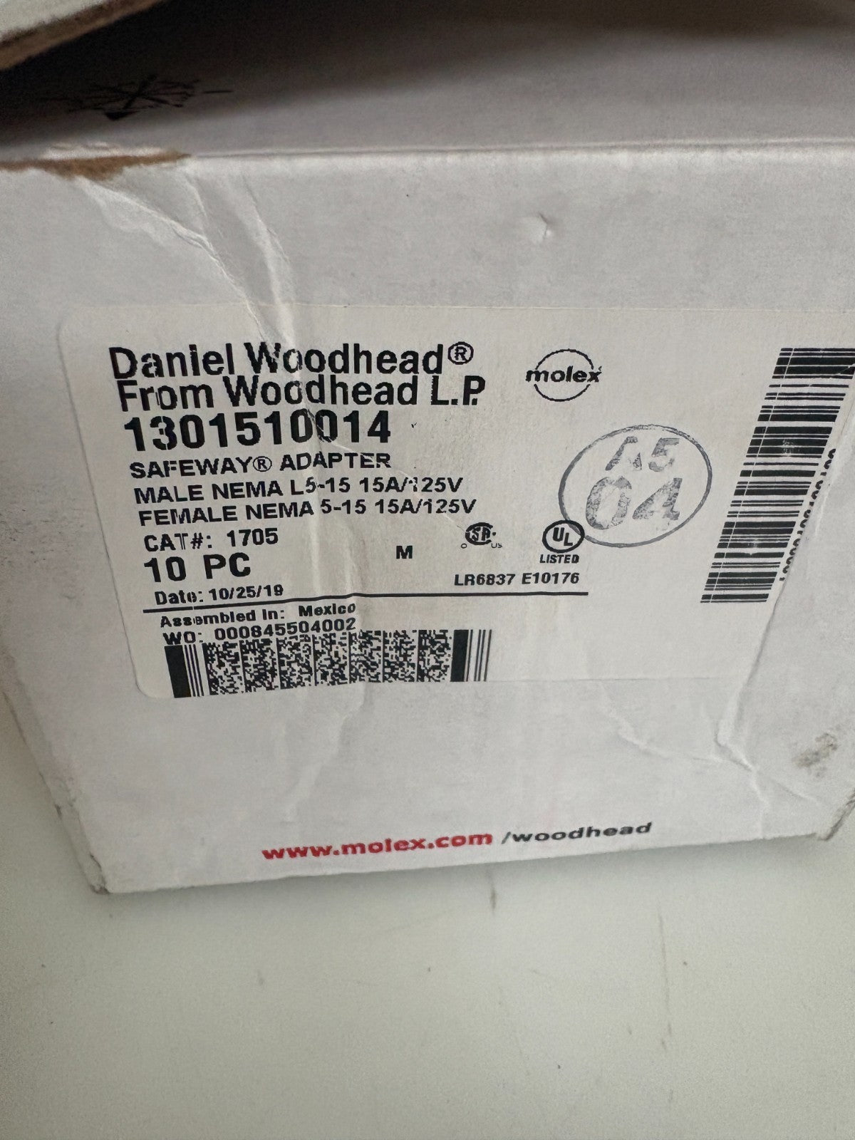 LOT OF 8 WOODHEAD L.P. MALE-FEMALE SAFEWAY L5-15 TO 5-15 #1705 1301510014