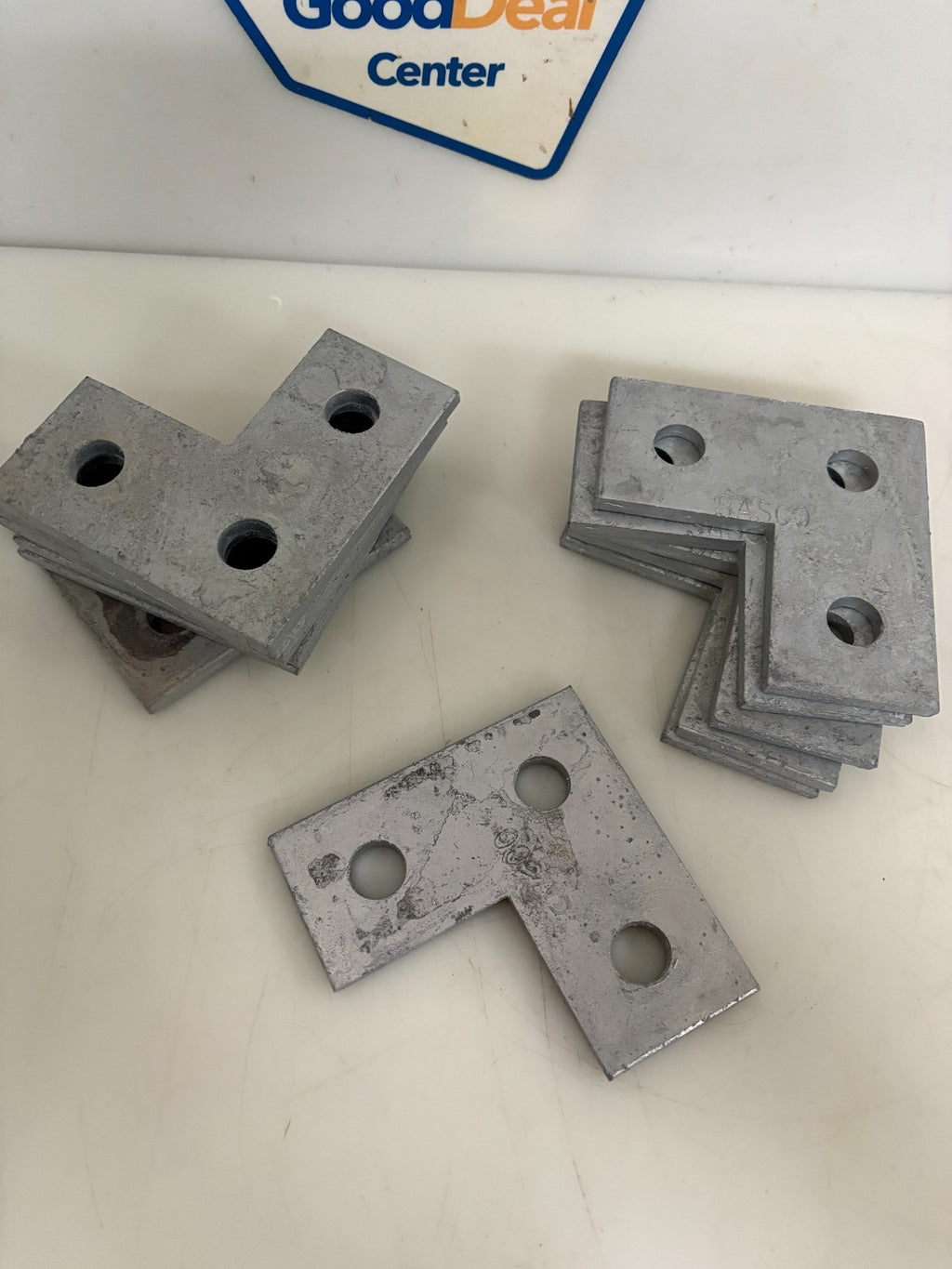 LOT OF 13 ABB THOMAS & BETTS 45 DEGREE GALVANIZED CORNER PLATE CONNECTOR B-9611