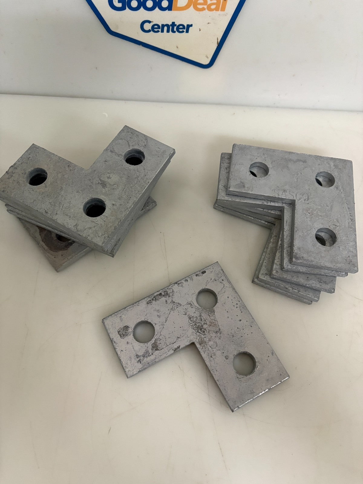LOT OF 13 ABB THOMAS & BETTS 45 DEGREE GALVANIZED CORNER PLATE CONNECTOR B-9611