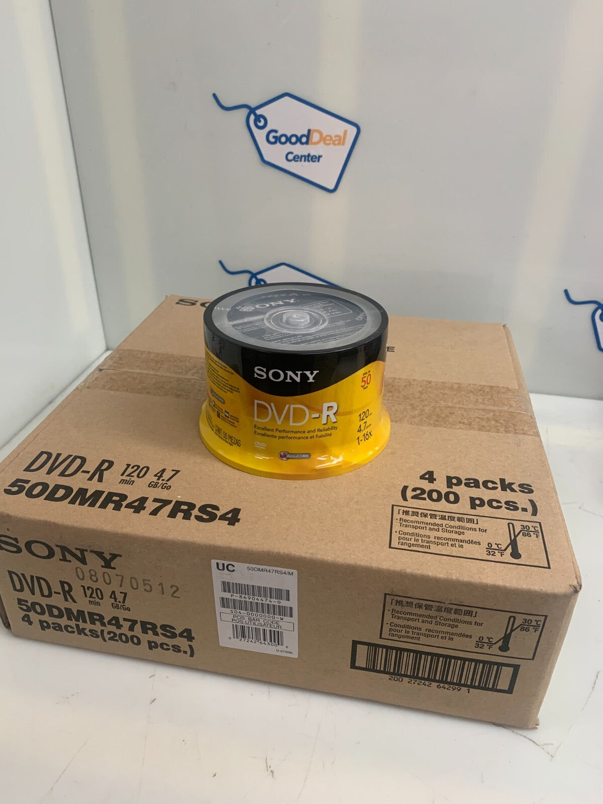 SONY 50DMR 47RS4  DVD-R 120min 4.7GB 1-16X Blank Disk  (50/Pack 4/Case)1