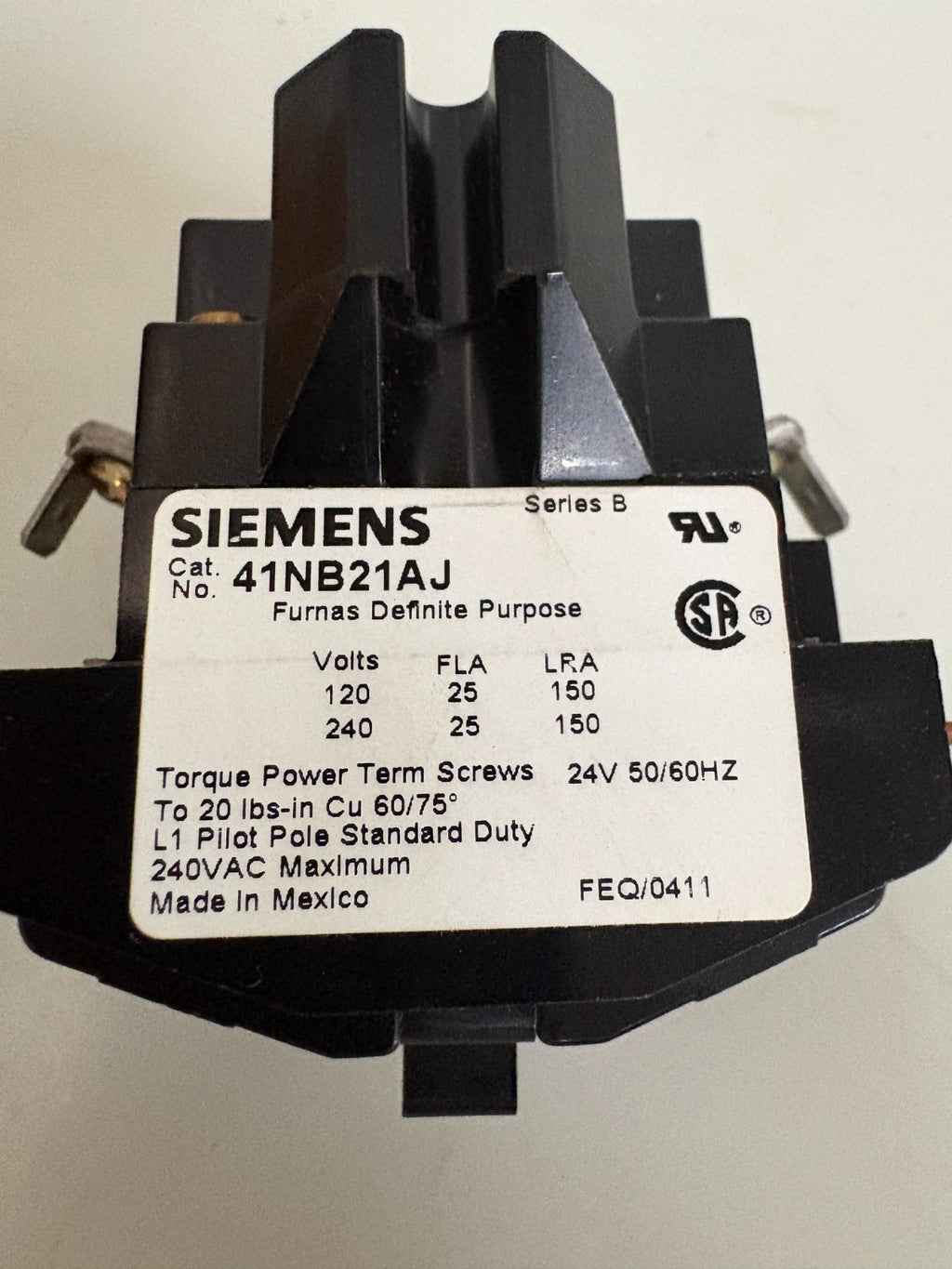 SIEMENS DEFINITE PURPOSE MAGNETIC CONTACTOR 41NB21AJ