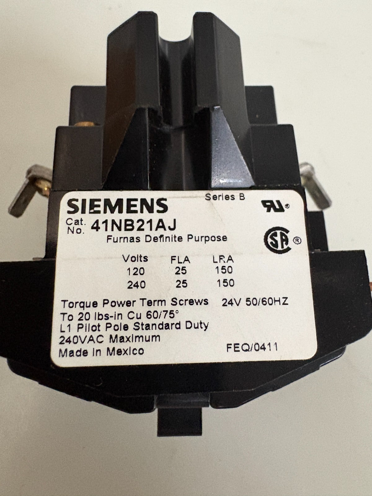 SIEMENS DEFINITE PURPOSE MAGNETIC CONTACTOR 41NB21AJ