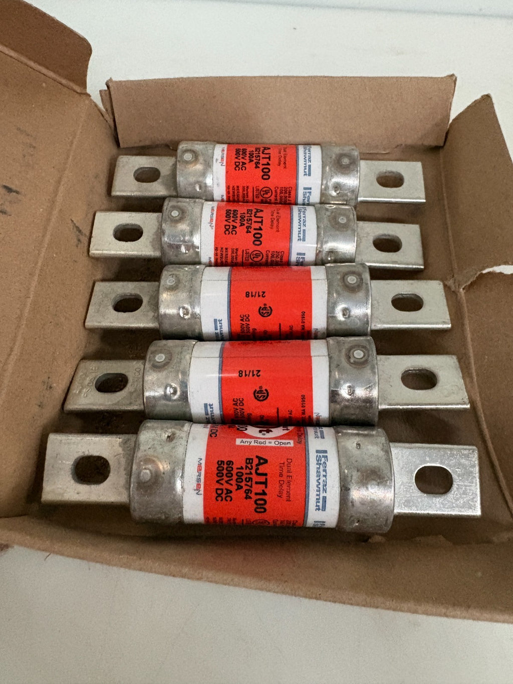 FERRAZ SHAWMUT SMART SPOT FUSE AJT100 BOX OF 52