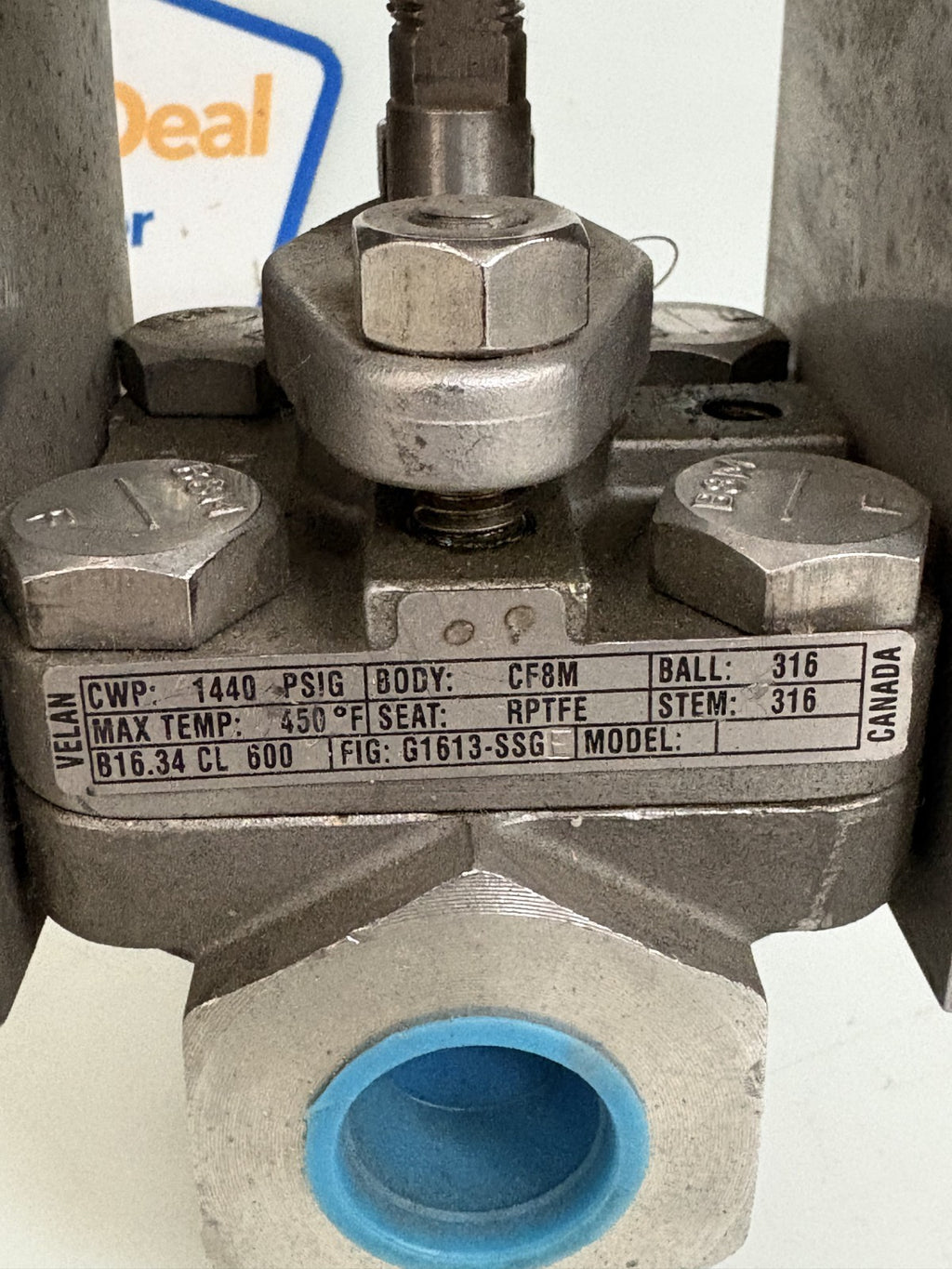 VELAN 1" BALL VALVE G1613-SSG1