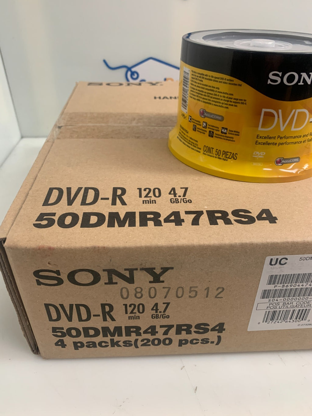 SONY 50DMR 47RS4  DVD-R 120min 4.7GB 1-16X Blank Disk  (50/Pack 4/Case)2