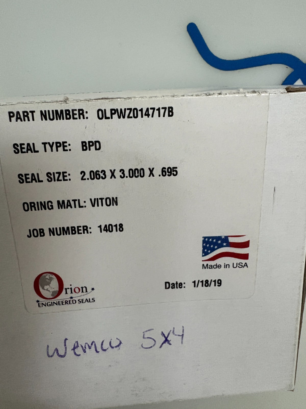 ORION BPD SEAL OLPWZ014717B