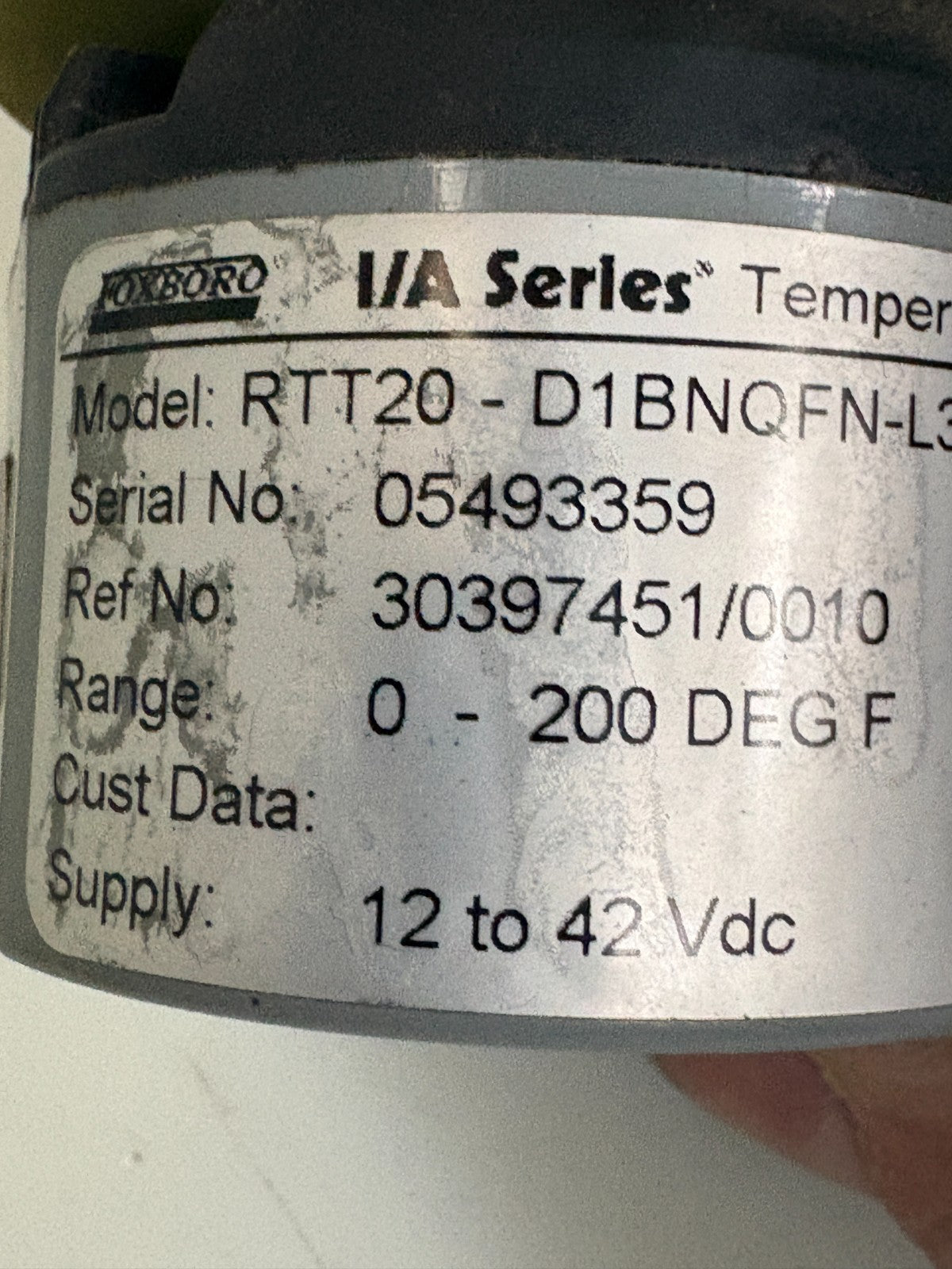 FOXBORO I/A SERIES TEMPERATURE TRANSMITTER #B0300 AH 