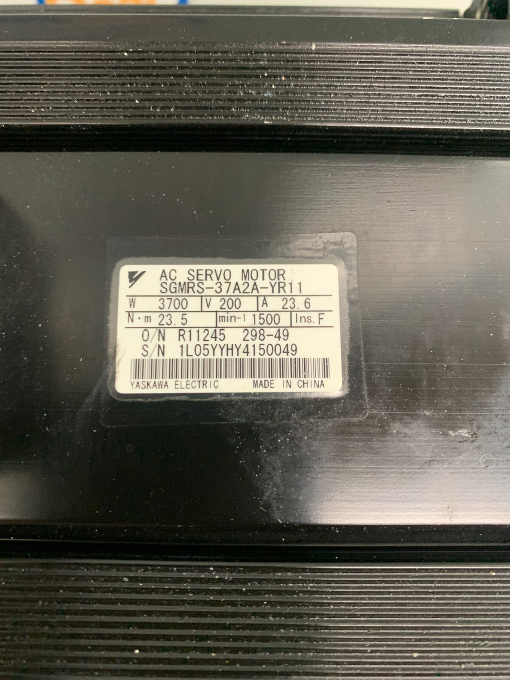 Yaskawa SGMRS-37A2A-YR11 Servo Motor w/ Encoder