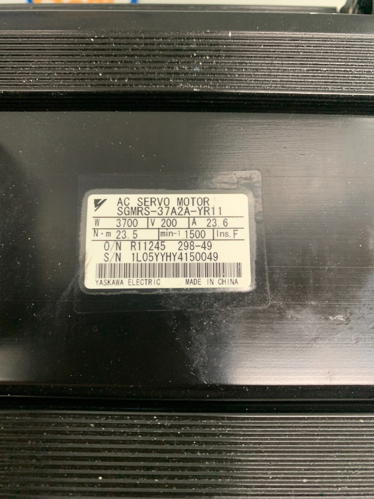 Yaskawa SGMRS-37A2A-YR11 Servo Motor w/ Encoder