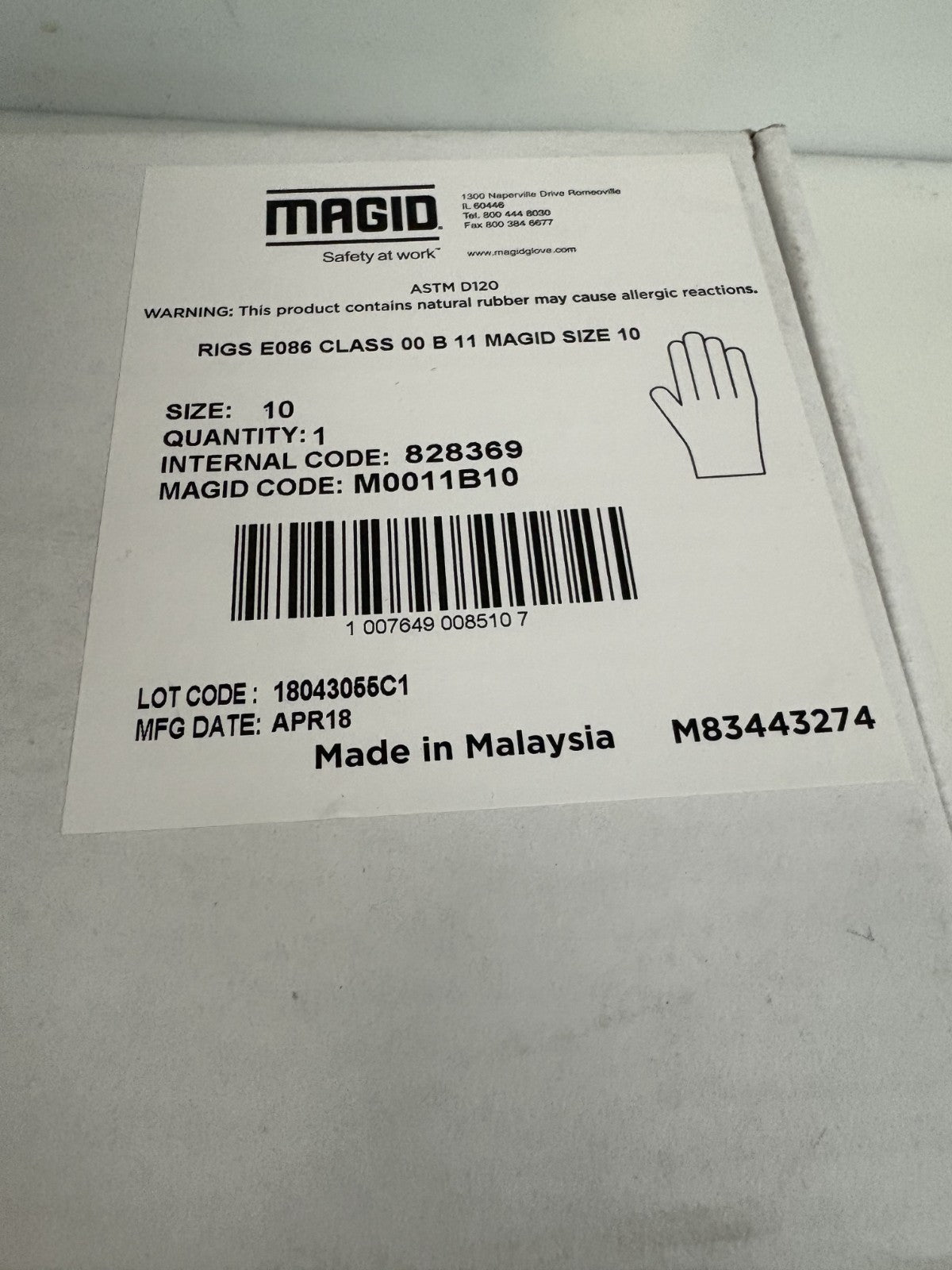 MAGID INSULATED GLOVE SIZE 10 #M0011B10
