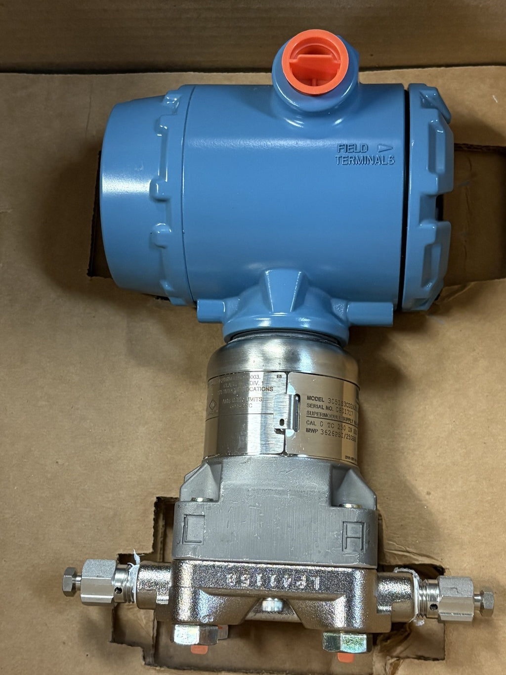 ROSEMOUNT PRESSURE TRANSMITTER 300S1AAE5M5 W/SUPER MODULE 3051S3CD2A2E11A1AE5M56