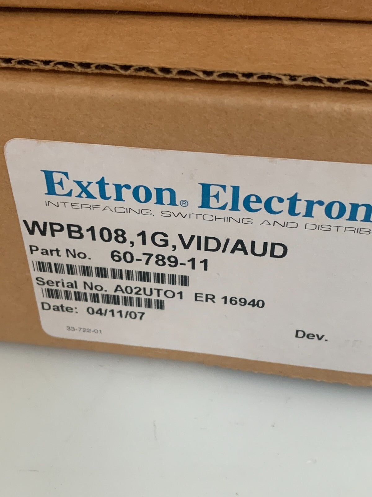 LOT OF 2  EXTRON ELECT COMPOSITE A/V WALL PLATE 60-789-11