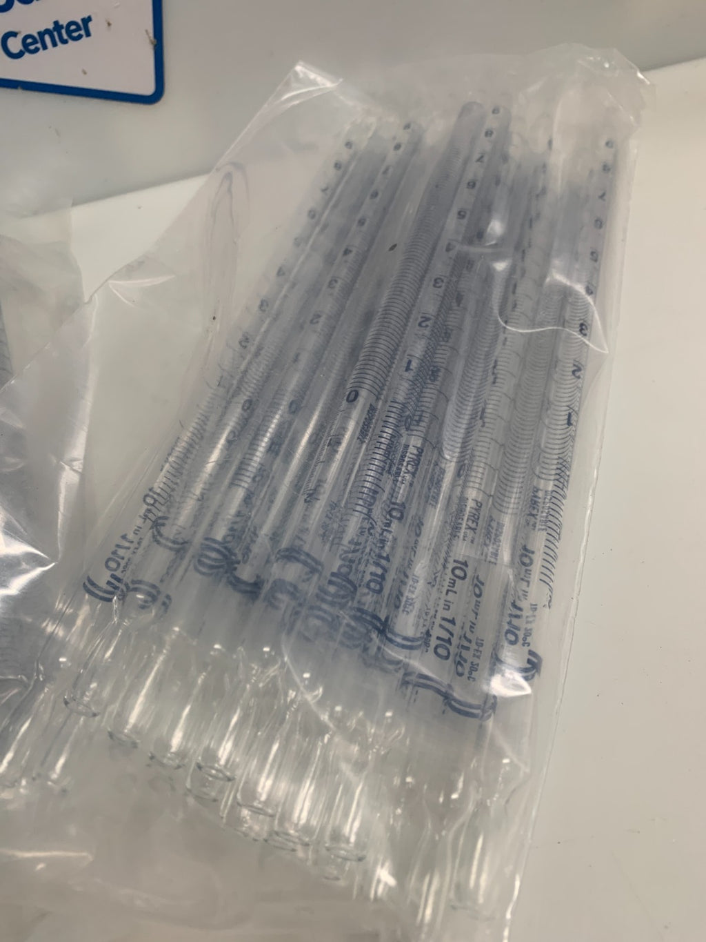 PYREX  Disposable 10 mL  1/10  TD-EX  20ºC Pipette   20/Bag  (Lot of 5 Bags)