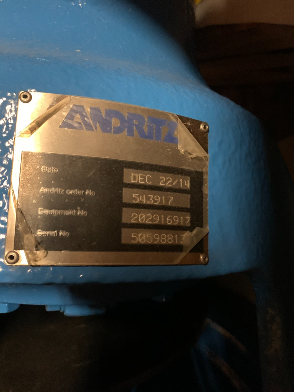 Andritz Assy Industrial Agitator 5002572609/0001 202916917 50598813