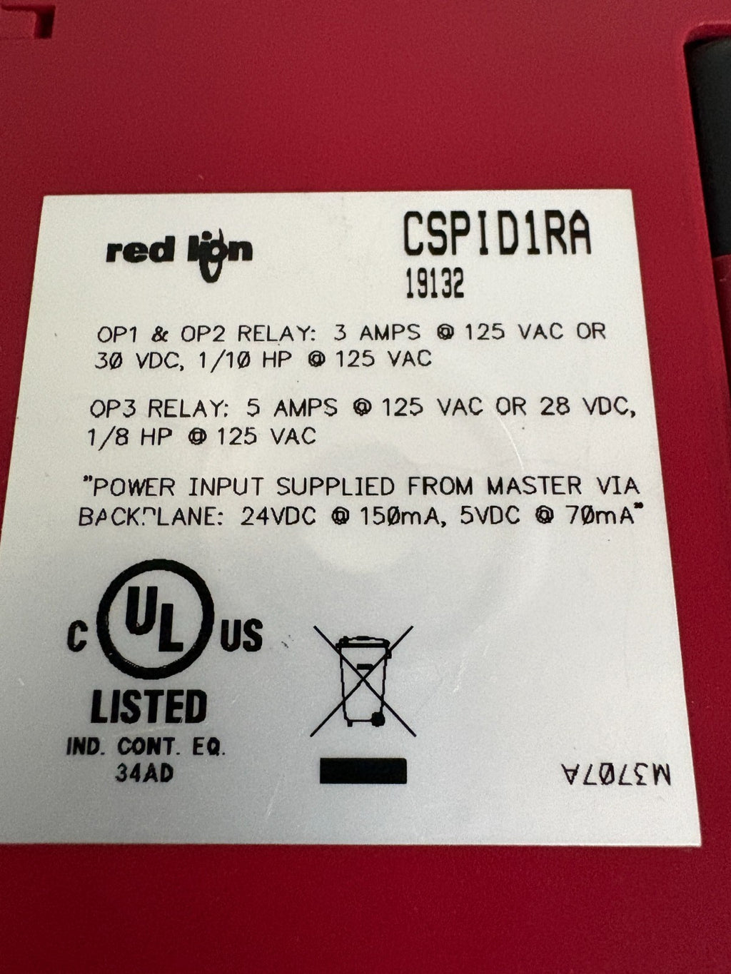 RED LION RELAY OUTPUT ANALOG MODULE CSPID1RA4
