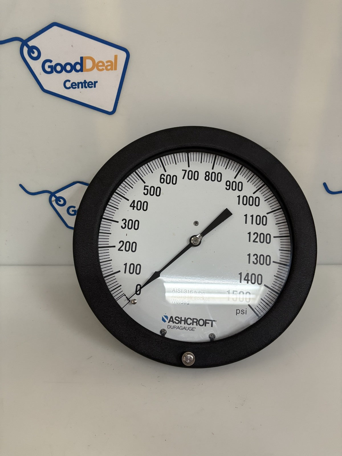 ASHCROFT DURA GAUGE AISI 316 TUBE SOCKET PRESSURE 8" 0-1500 GAUGE