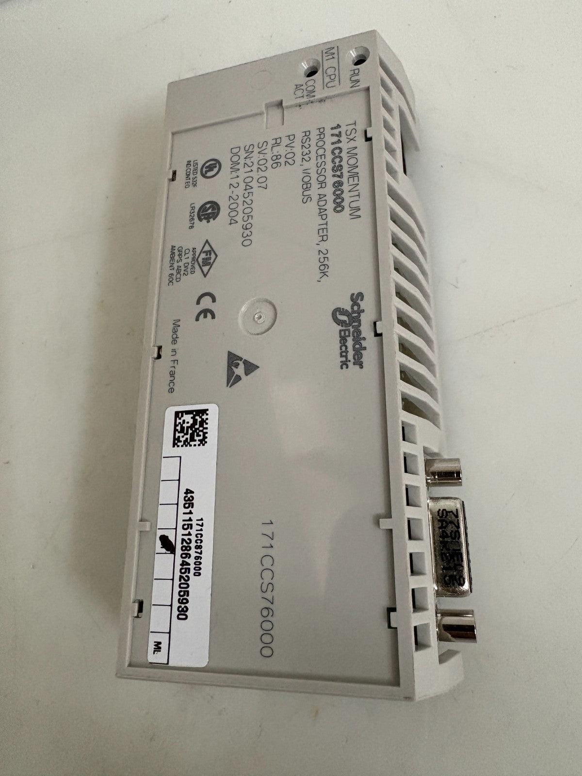 SCHNEIDER ELEC TSX MOMENTUM PROCESSOR ADAPTER 256K I/O BUS3