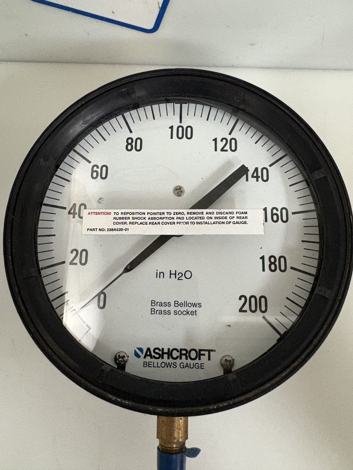 ASHCROFT 0-200 6" H20 BRASS BELLOWS GAUGE 60-1189-AS-02L-2001W