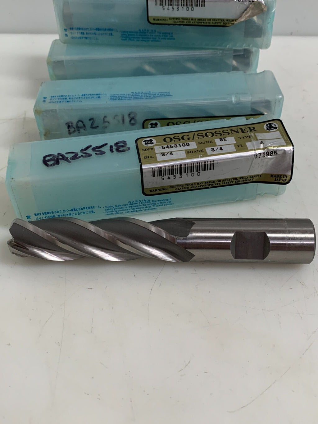 LOT OF 4 OSG/SOSSNER END MILL 3/4 DIA 3/4 SHANK 5453100