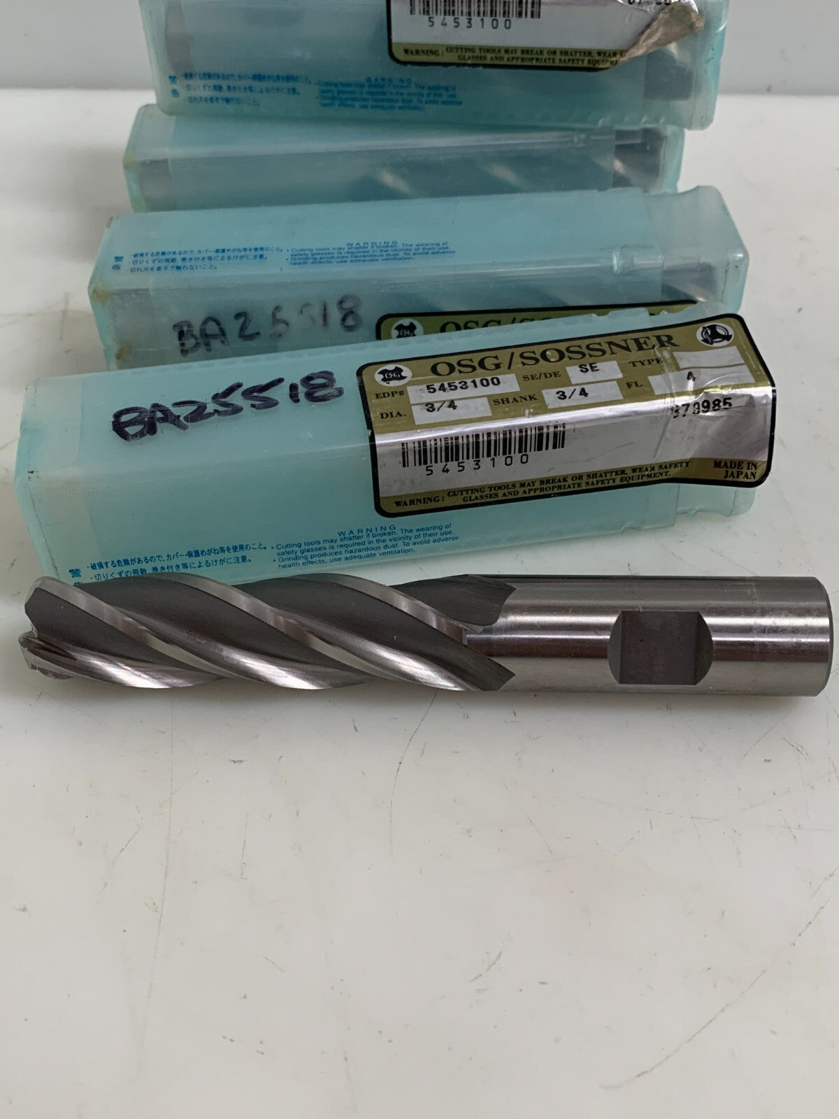 LOT OF 4 OSG/SOSSNER END MILL 3/4 DIA 3/4 SHANK 5453100