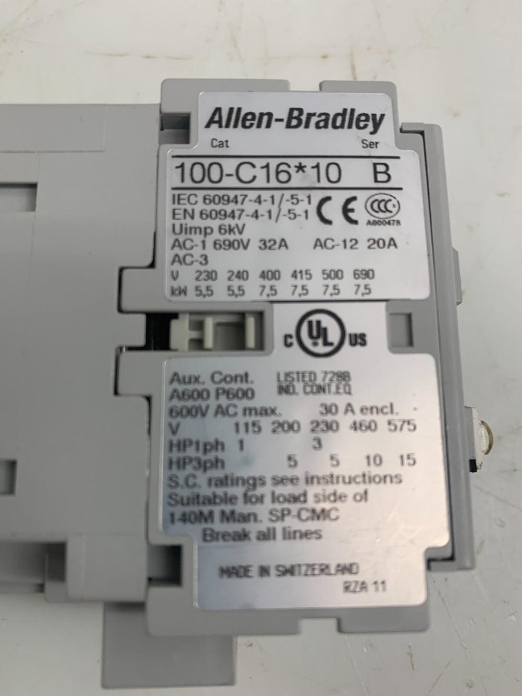 ALLEN-BRADLEY 100-C16*10 Contactor  Serie B  (Lot of 3)