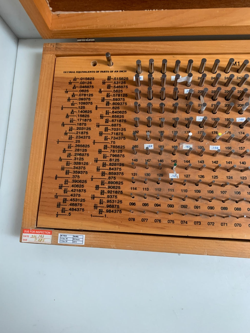 MEYER PIN GAUGE SET 061-250 M-1 PLUS IN CASE