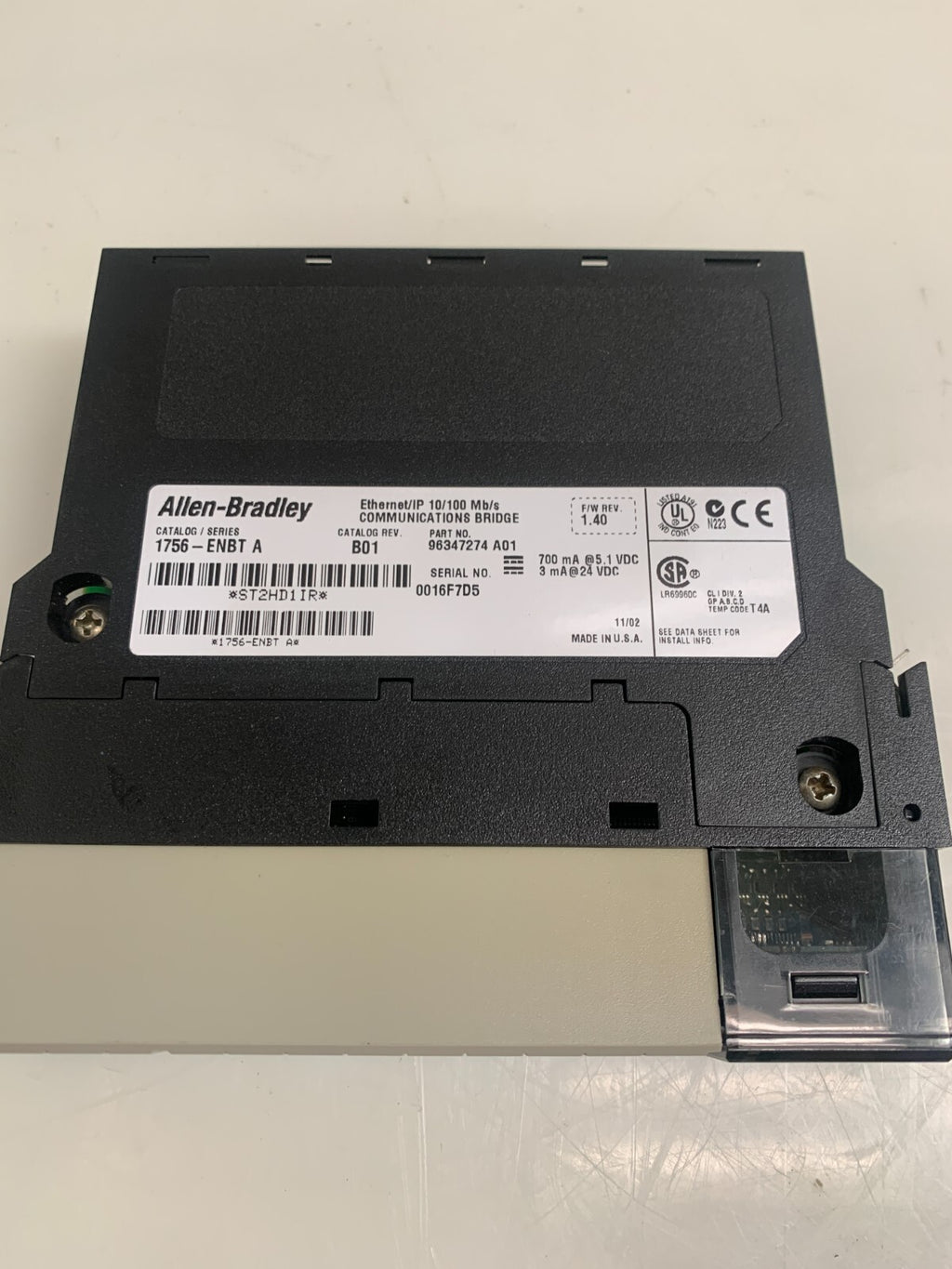 Allen-Bradley 1756-ENBT A Rev B01 Ethernet/IP 10/100 mb/s Communications Bridge1