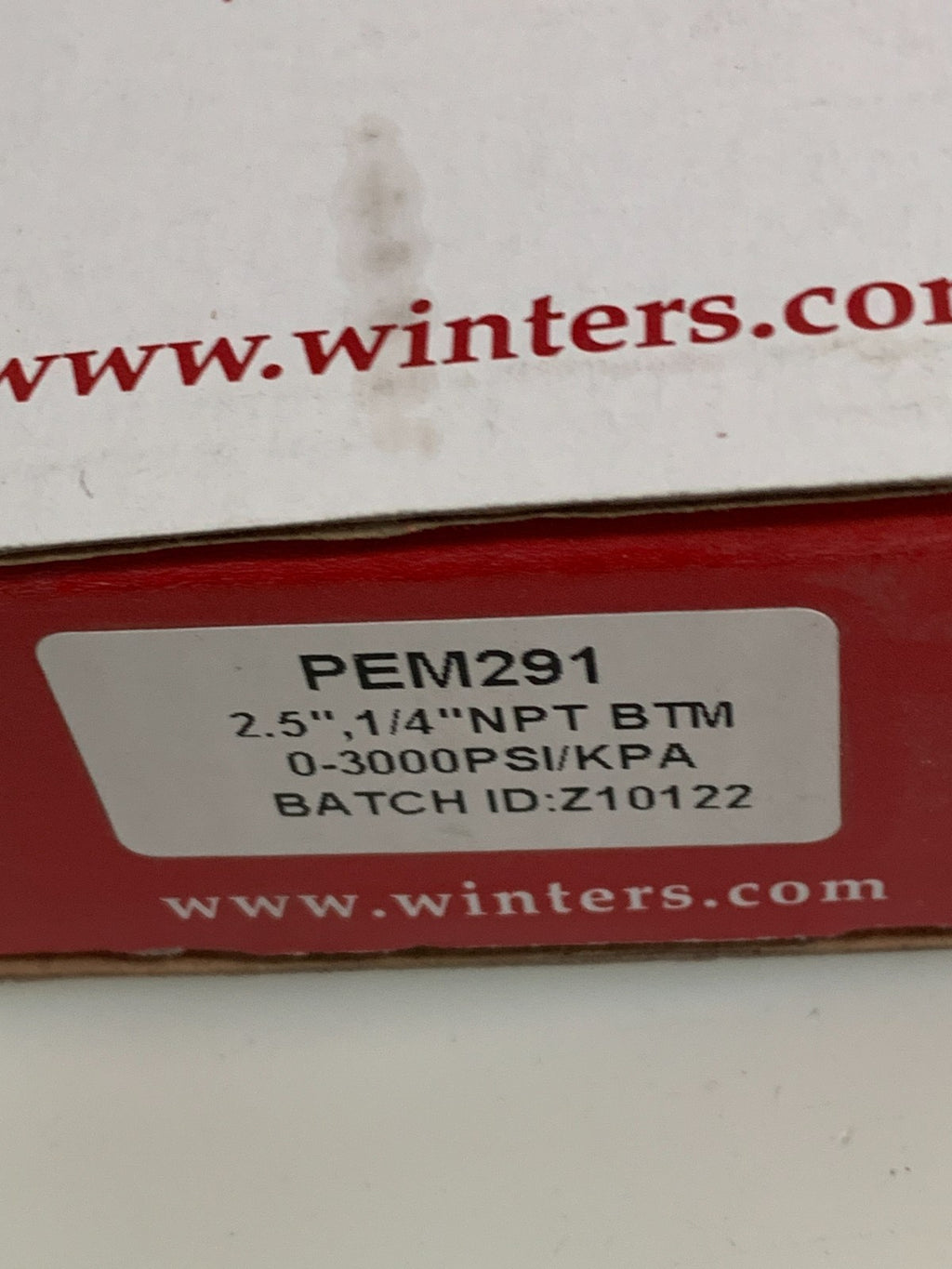 WINTERS  2.5''  1/4NPT 0-3000PSI  Pressure Gauge  PEM291