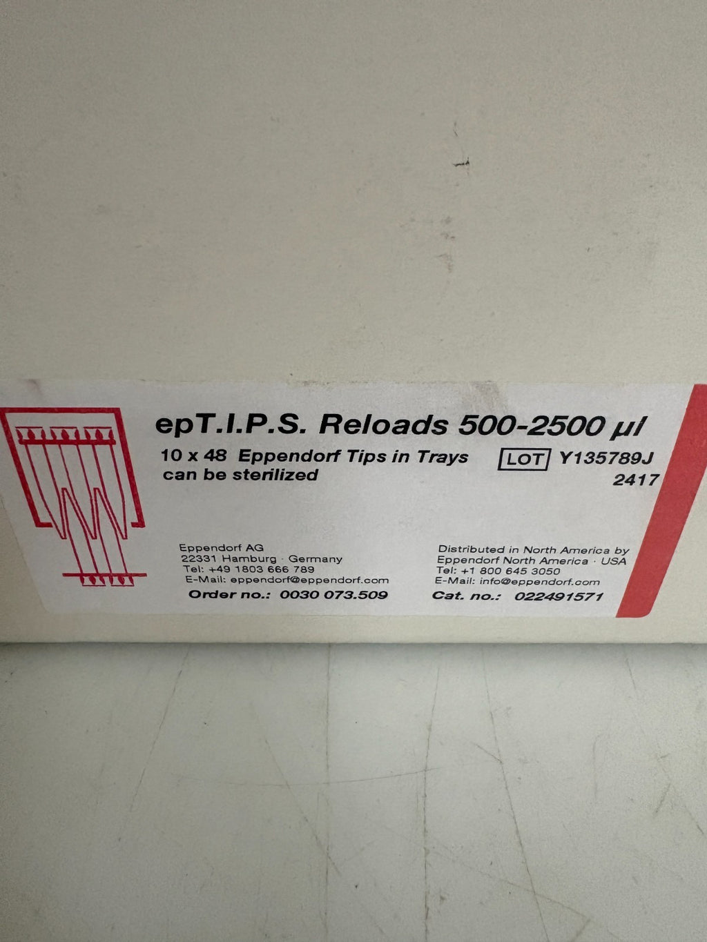 EPPENDORF EP T.I.P.S RELOADS 500-2500 UL 10X48 PER BOX3
