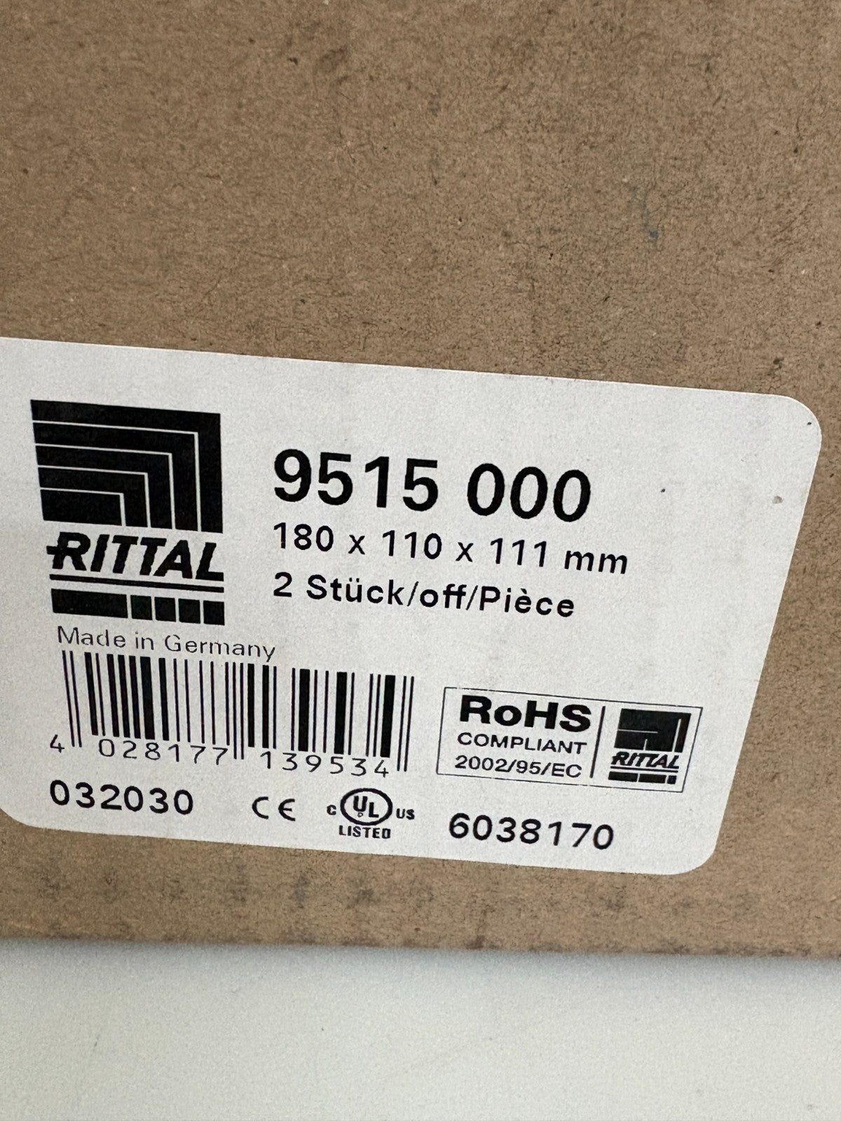 RITTAL POLY CARBONATE ENCLOSURE 9515 000 2 PER BOX1