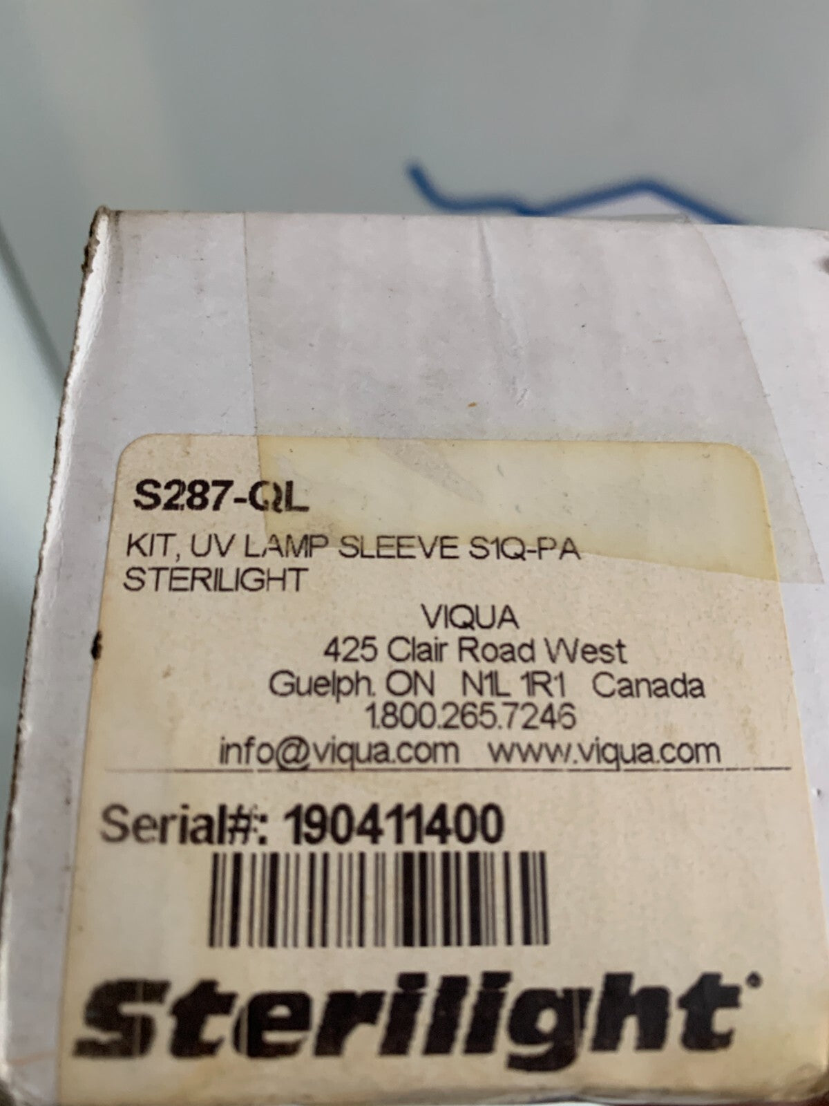 VIQUA STERLIGHT UV LAMP KIT SLEEVE S287-QL