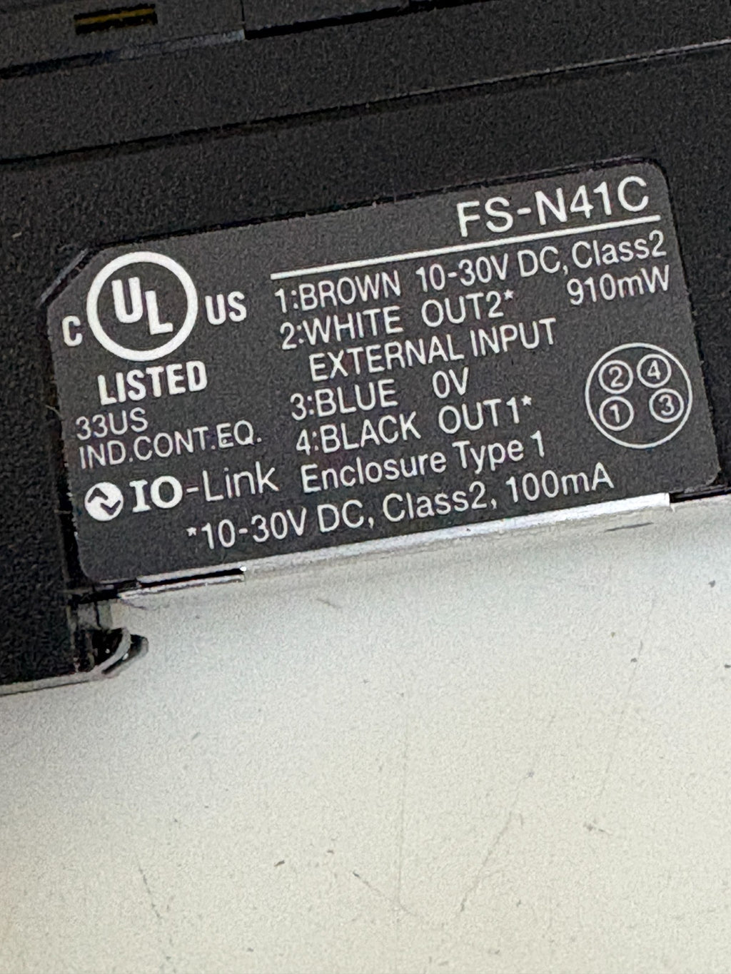 KEYENCE FIBER OPTIC FIBER SENSOR FS-N41C