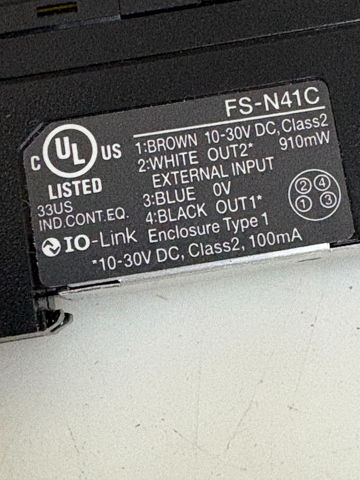 KEYENCE FIBER OPTIC FIBER SENSOR FS-N41C