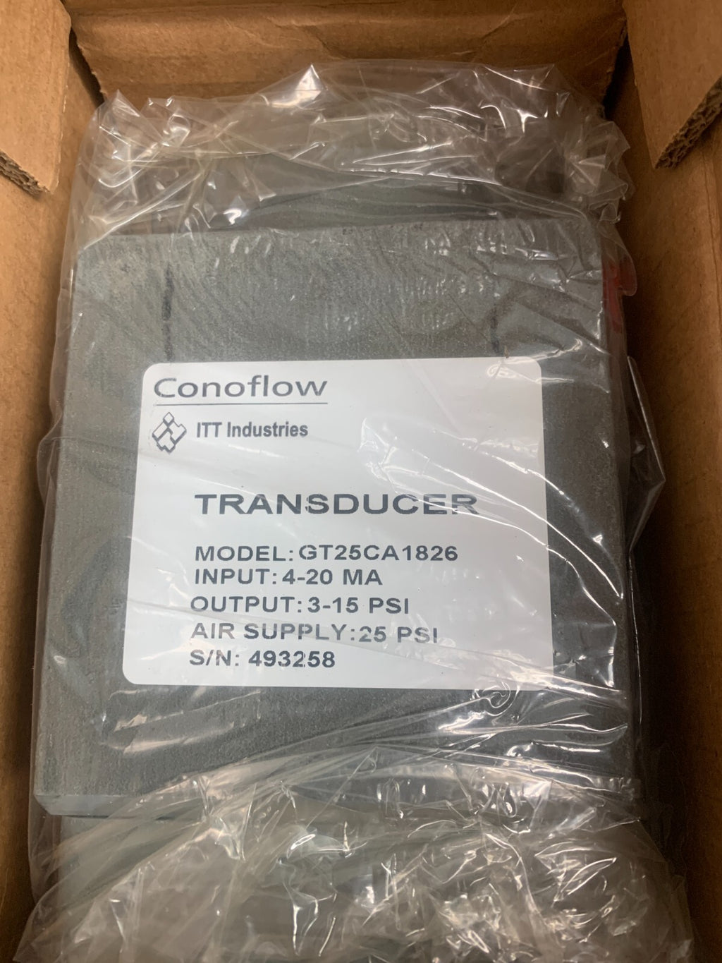 ITT / ConoFlow  Pneumatic Transducer  GT25CA1826