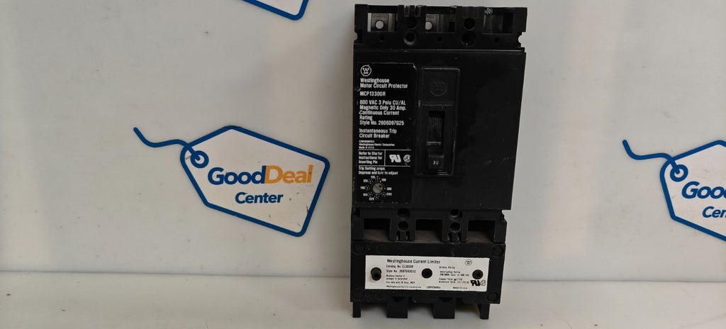 WESTINGHOUSE MOTOR CIRCUIT PROTECTOR 600V 30 AMP MCP13300R0