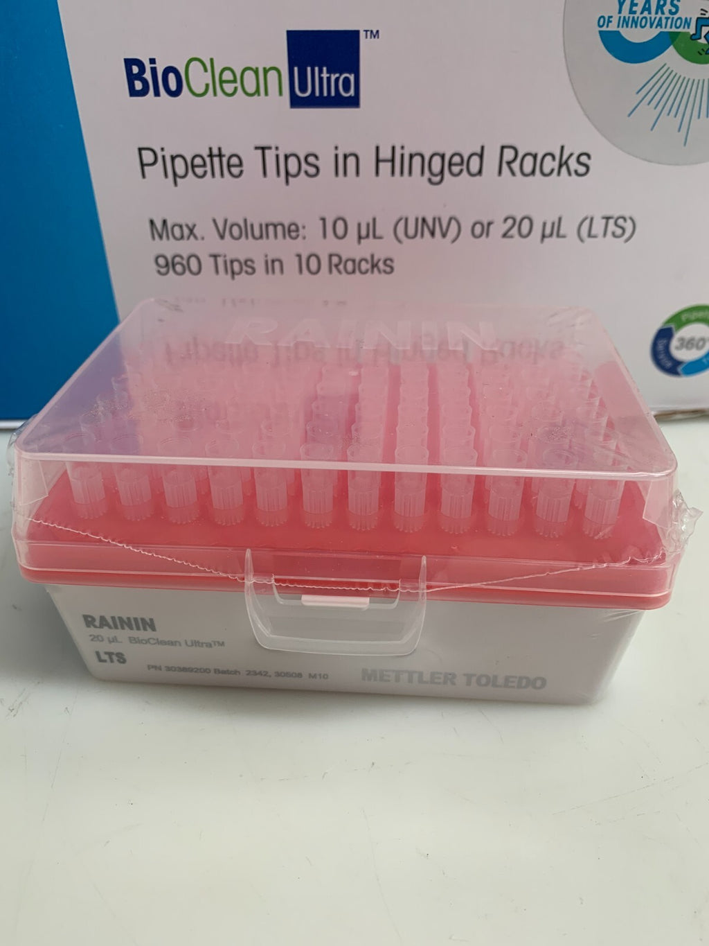 METTLER TOLEDO RAININ Bio Clean Ultra Pipette Tips Hinged 20 ul 10 racks of 96