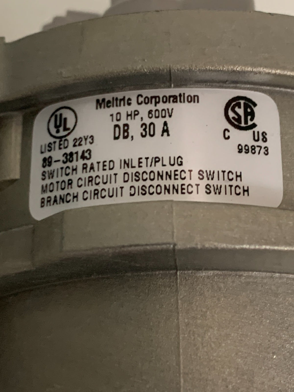 MELTRIC INLET/PLUG 89-38143