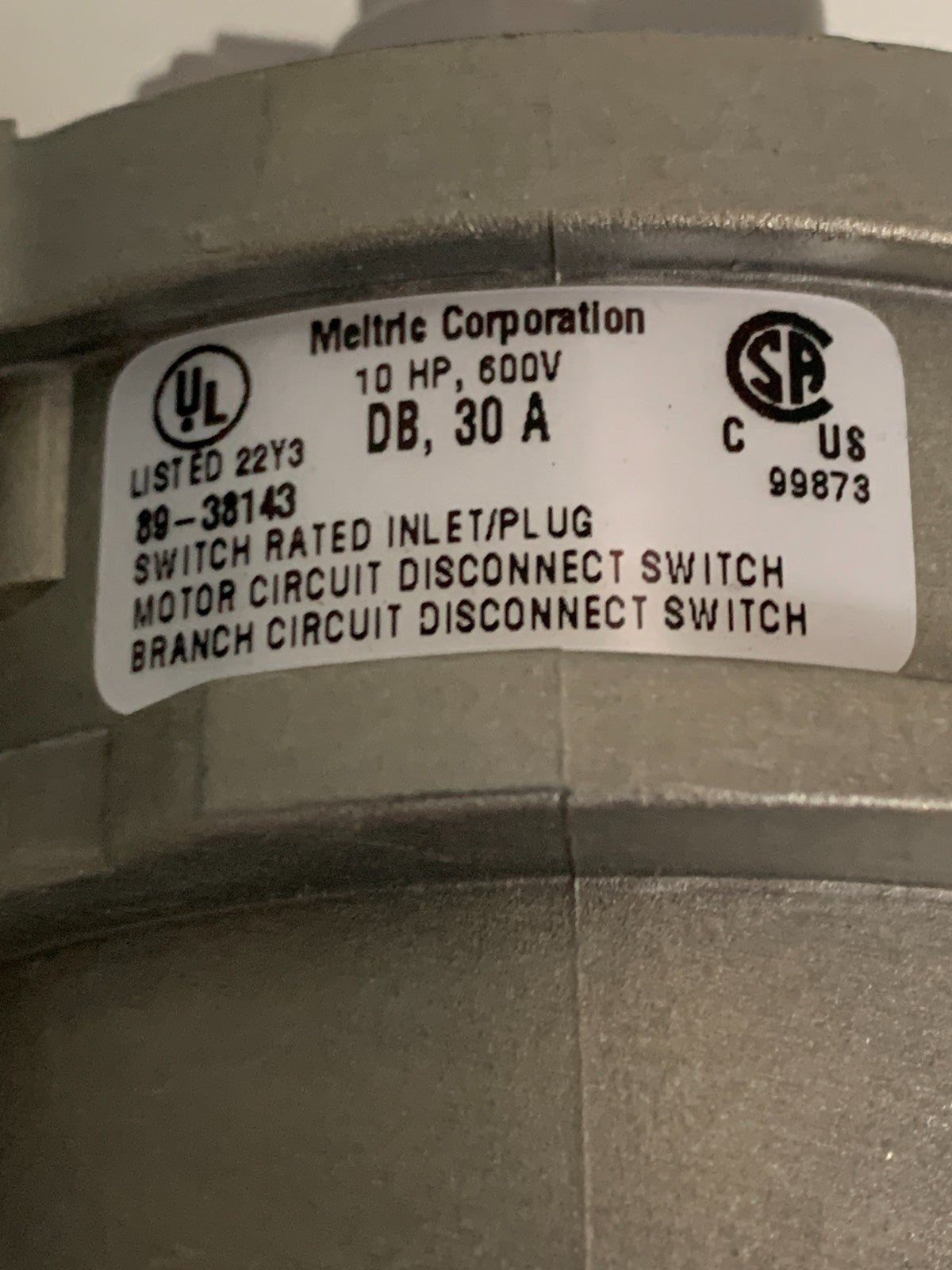 MELTRIC INLET/PLUG 89-38143