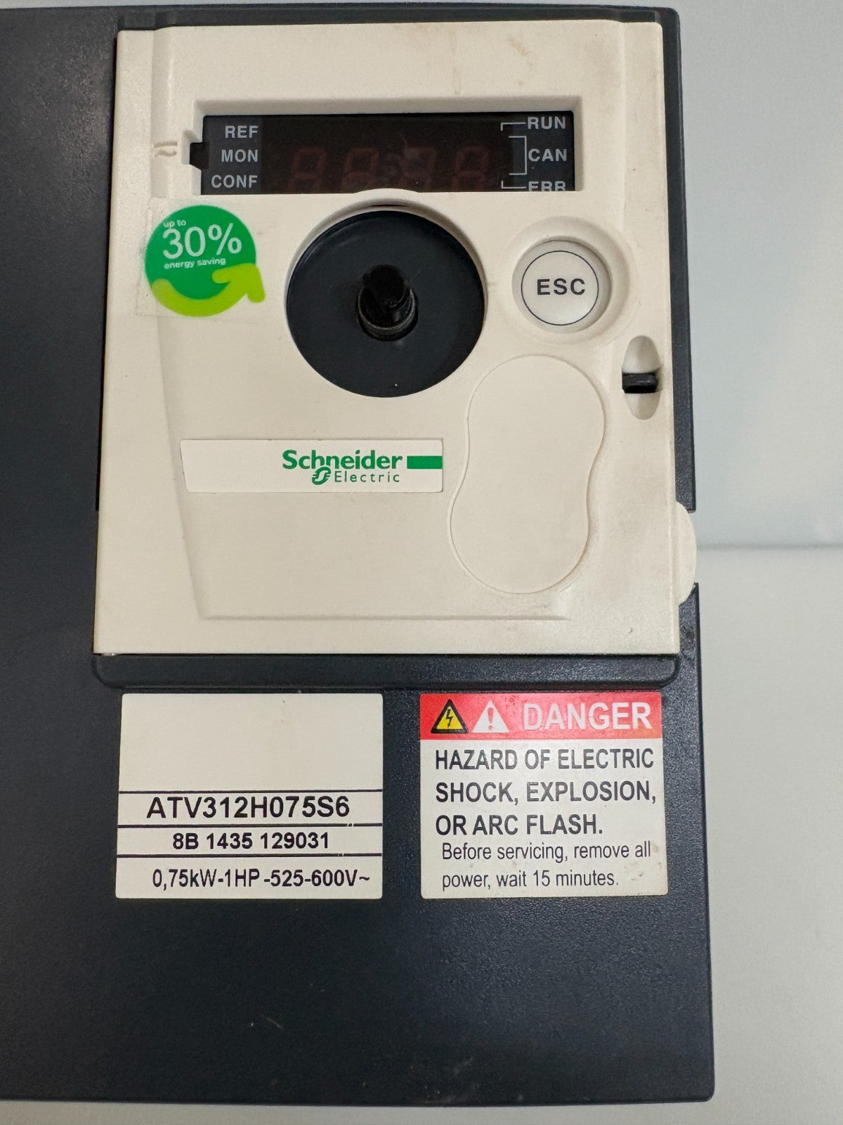 SCHNEIDER ELECTRIC 1 HP MOTOR DRIVE ATV 312 H075S61
