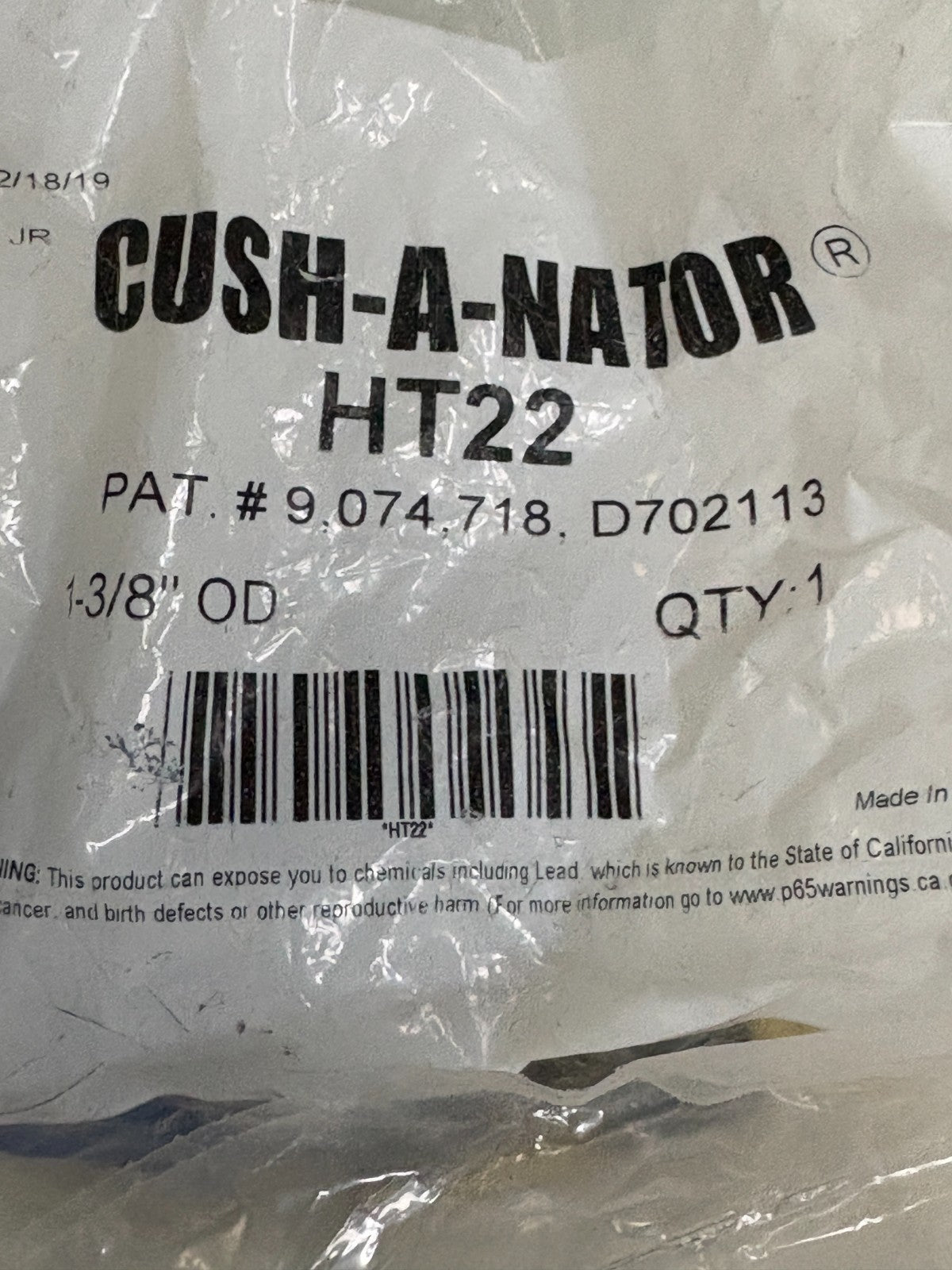 LOT OF 3 CUSH-A-NATOR HT22 CUSHIONED CLAMP 1-3/8 OD