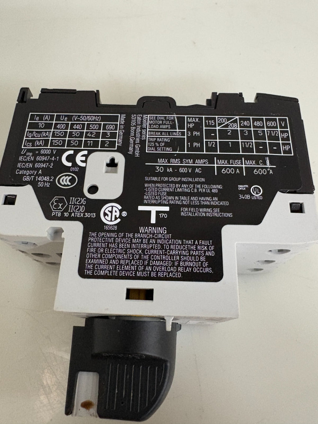 EATON MOELLER MOTOR PROTECTIVE CIRCUIT BREAKER PKZMO-203