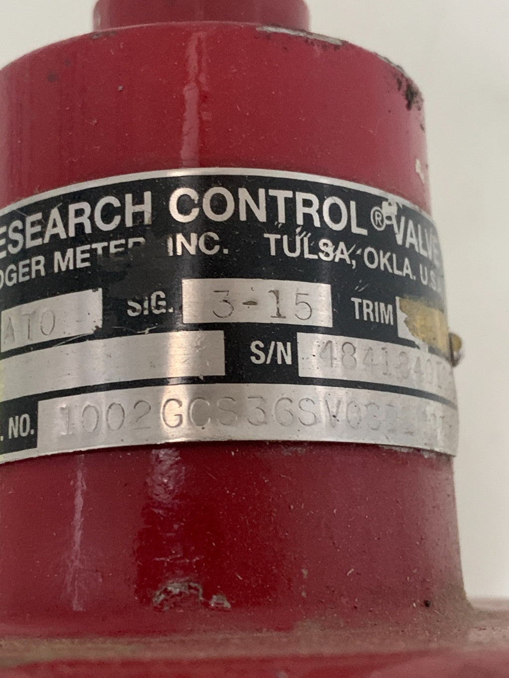 RESEARCH CONTROL VALVE BADGER METER VALVE 1002 GCS36SVOSDLNC2